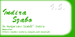 indira szabo business card